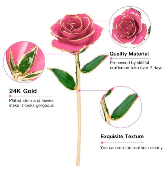 Permanent 24K Gold Long-Stem Rose