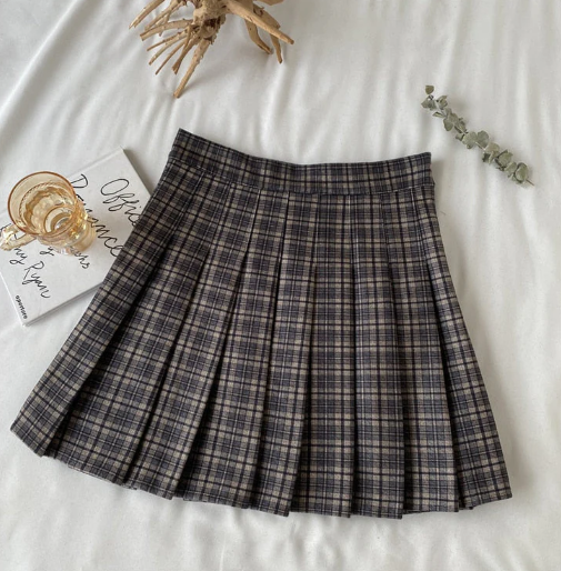 Vintage Plaid Mini Skirt With Shorts