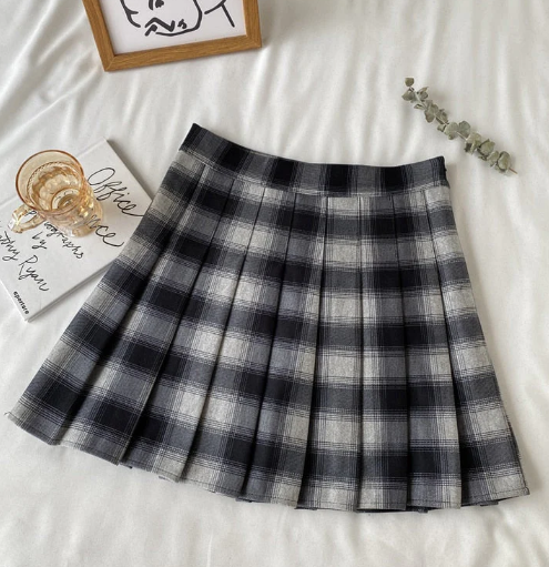 Vintage Plaid Mini Skirt With Shorts