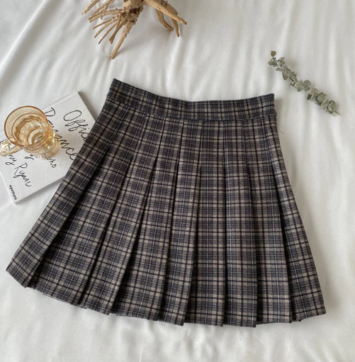 Vintage Plaid Mini Skirt With Shorts