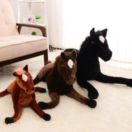 Realistic 3D Horse Stuffed Kawaii Animal Pillow Plushies-Available in 4 Colors