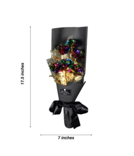 Valentine's Day Surprise:  24K Gold Galaxy Rose Flower Bouquet For Your Wife or Mom