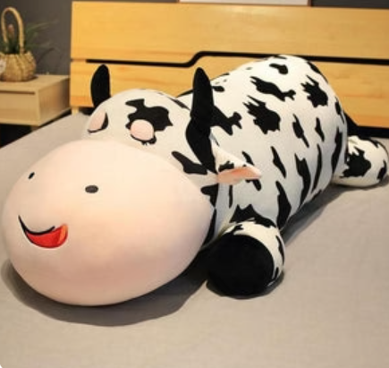 Lovable Kawaii Cow Calf Pillow Plushies - A Snuggly Animal Companion