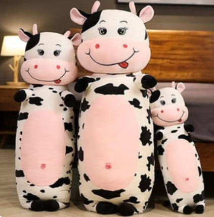 Lovable Kawaii Cow Calf Pillow Plushies - A Snuggly Animal Companion