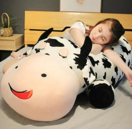 Lovable Kawaii Cow Calf Pillow Plushies - A Snuggly Animal Companion