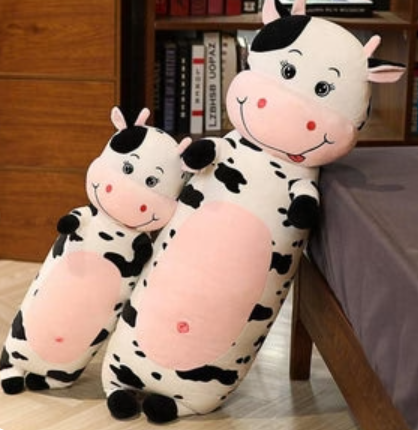 Lovable Kawaii Cow Calf Pillow Plushies - A Snuggly Animal Companion