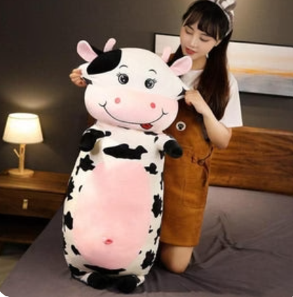 Lovable Kawaii Cow Calf Pillow Plushies - A Snuggly Animal Companion