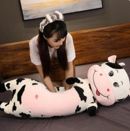 Lovable Kawaii Cow Calf Pillow Plushies - A Snuggly Animal Companion