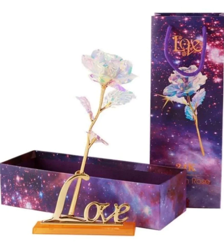 Valentine's Day Gift of a Lifetime: 24K Gold Galaxy Roses with "Love You For Life" Engraving"