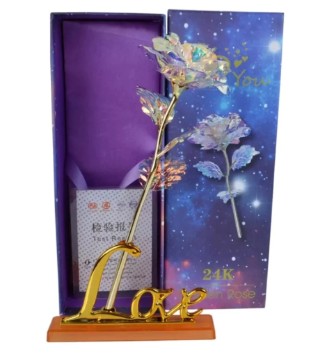 Valentine's Day Gift of a Lifetime: 24K Gold Galaxy Roses with "Love You For Life" Engraving"