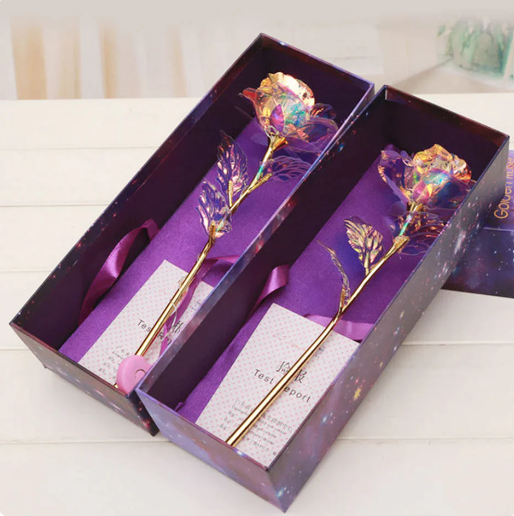 Valentine's Day Gift of a Lifetime: 24K Gold Galaxy Roses with "Love You For Life" Engraving"