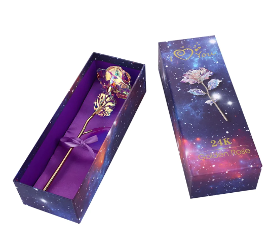 Valentine's Day Gift of a Lifetime: 24K Gold Galaxy Roses with "Love You For Life" Engraving"