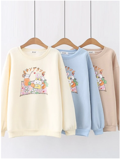 Bunny Picnic Kawaii Sweater