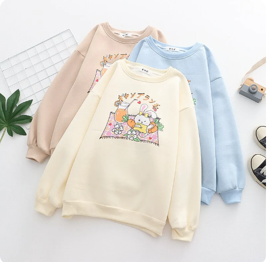 Bunny Picnic Kawaii Sweater