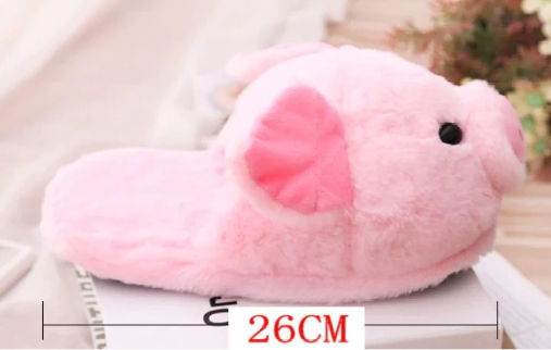 Pink Piggy Plush Slippers