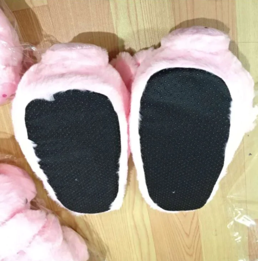 Pink Piggy Plush Slippers