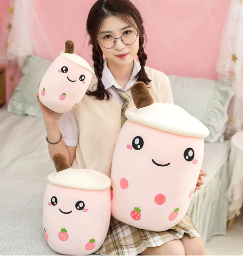 Kawaii Lovable Bubble tea Family Fruit Plushies Collection