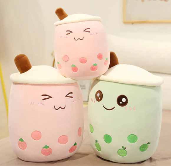 Kawaii Lovable Bubble tea Family Fruit Plushies Collection