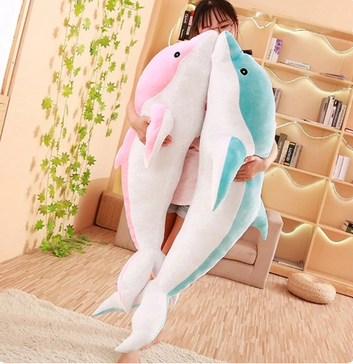 Kawaii Aqua & Pink Dolphin Plushies:  Bring The Ocean To Your Home