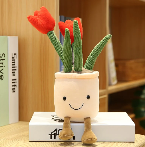 Kawaii Bubbly Tulip Flower Pot Plushies