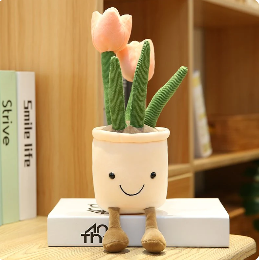 Kawaii Bubbly Tulip Flower Pot Plushies