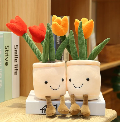 Kawaii Bubbly Tulip Flower Pot Plushies