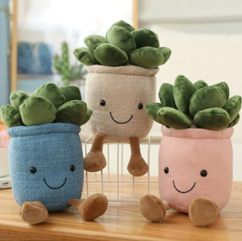 Kawaii Buddy Moonstones Flower Pot Plush