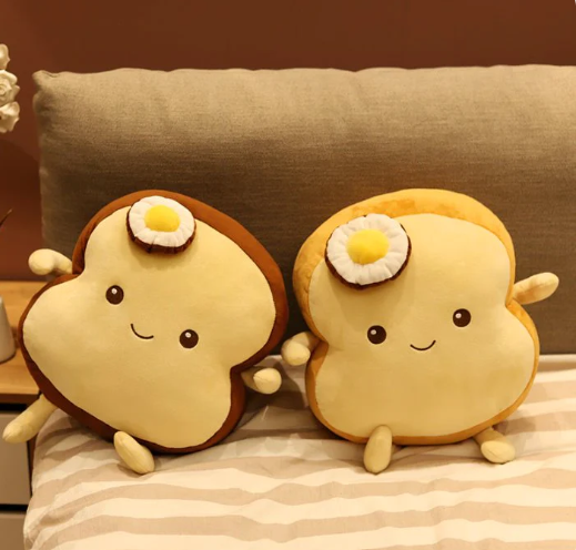 Kawaii Benedict Bread Plushie-Slice Edition