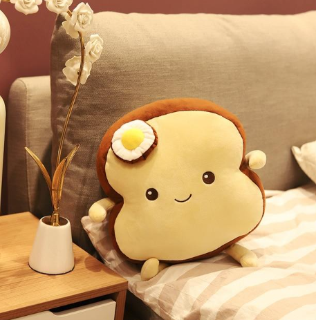 Kawaii Benedict Bread Plushie-Slice Edition