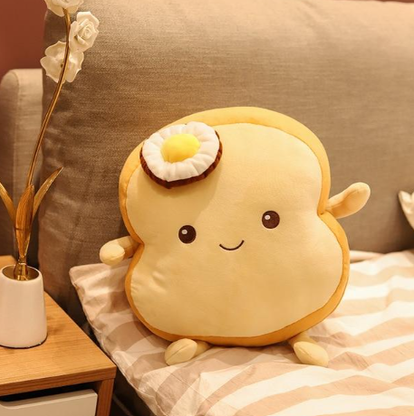 Kawaii Benedict Bread Plushie-Slice Edition