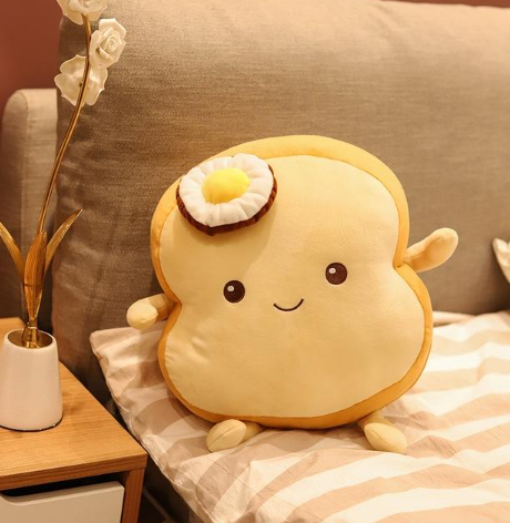 Kawaii Benedict Bread Plushie-Slice Edition