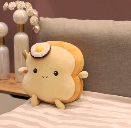 Kawaii Benedict Bread Plushie-Slice Edition