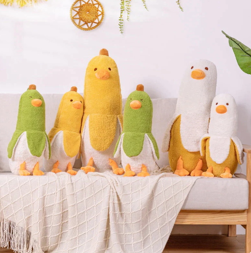 Kawaii Fluffy Banana Duck Crew Plushies