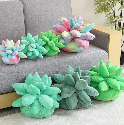 Kawaii Vibrant Succulent Plushies Squad