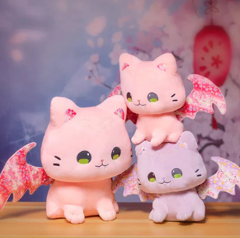 Luna & Solis The Kawaii Sakura Cats With Wings Plushies