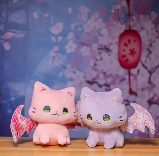 Luna & Solis The Kawaii Sakura Cats With Wings Plushies