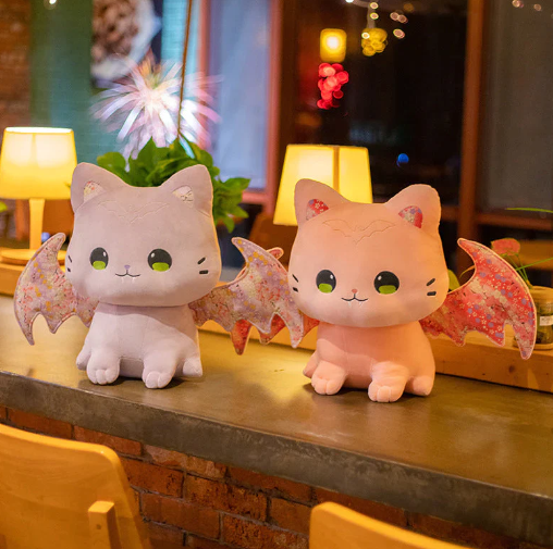 Luna & Solis The Kawaii Sakura Cats With Wings Plushies