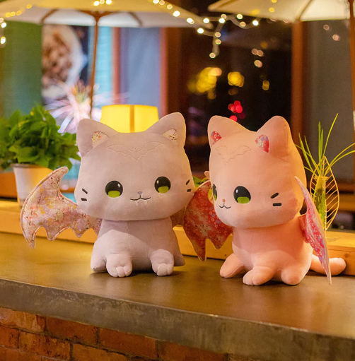 Luna & Solis The Kawaii Sakura Cats With Wings Plushies