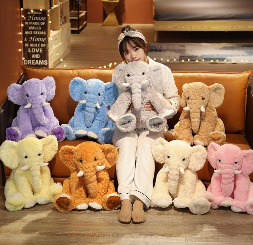 Kawaii Fluffy Elephant Plushies Family