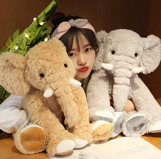 Kawaii Fluffy Elephant Plushies Family