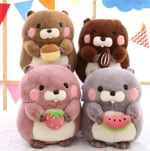 Kawaii Snacking Beaver Plushies