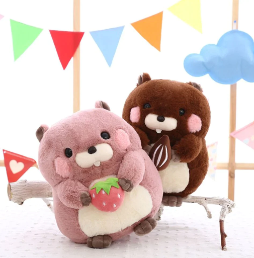 Kawaii Snacking Beaver Plushies