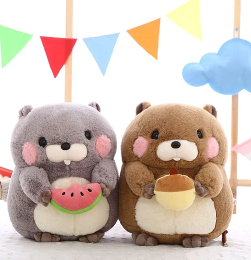 Kawaii Snacking Beaver Plushies