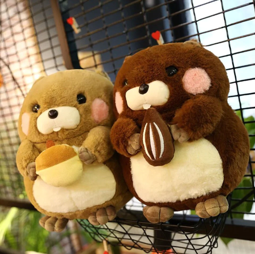 Kawaii Snacking Beaver Plushies