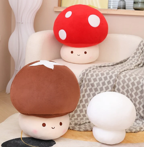 6. Kawaii Mushroom Family Plushies Red Brown White | NEW