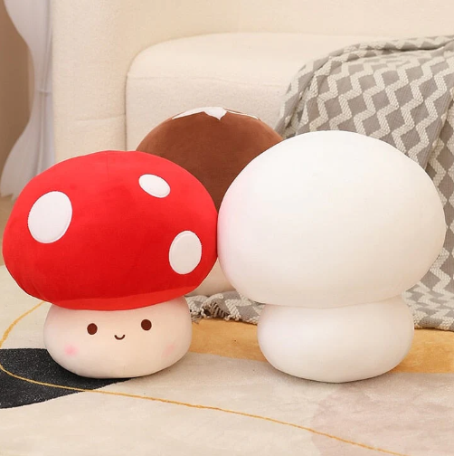 6. Kawaii Mushroom Family Plushies Red Brown White | NEW