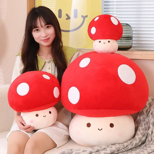 6. Kawaii Mushroom Family Plushies Red Brown White | NEW