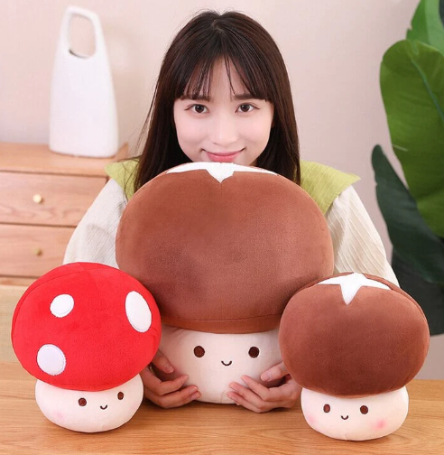 6. Kawaii Mushroom Family Plushies Red Brown White | NEW