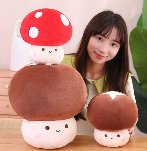 6. Kawaii Mushroom Family Plushies Red Brown White | NEW