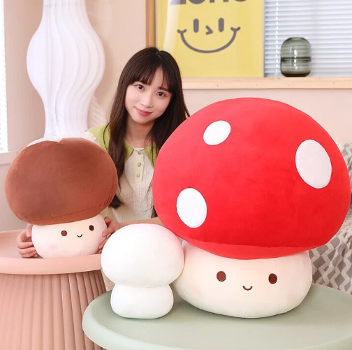 6. Kawaii Mushroom Family Plushies Red Brown White | NEW